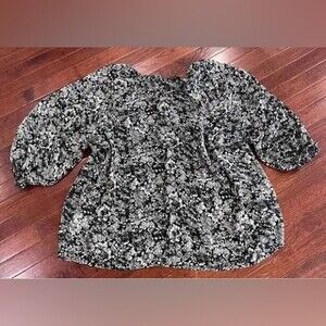 Black and Gray Semi Sheer Top Size 2XL